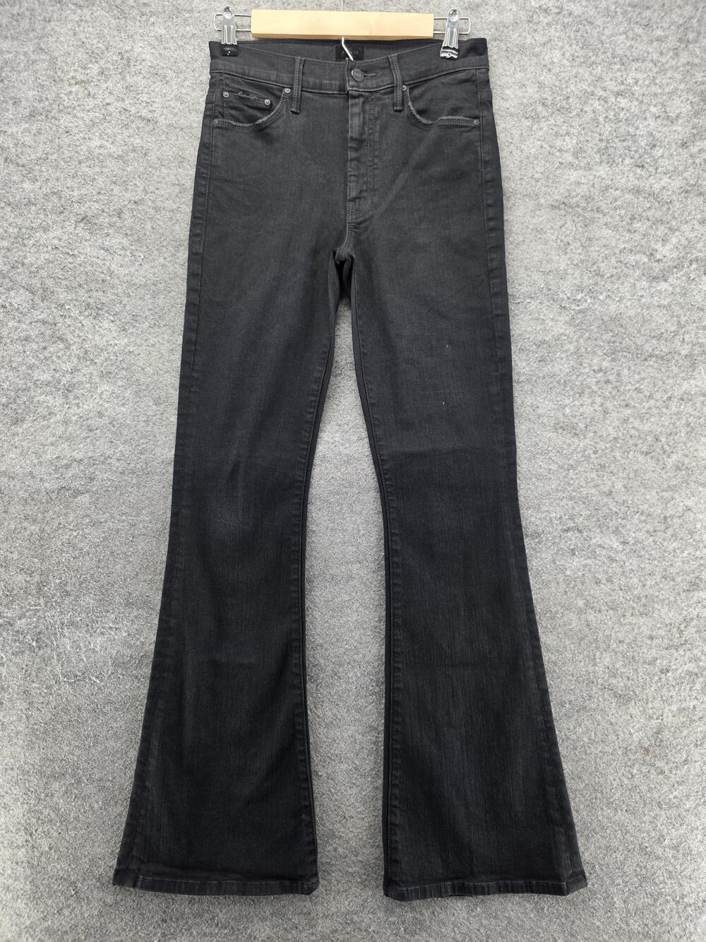 Mother Jeans Womens 26 Black Flared Slim Stretch Dark Wash Denim 32 Inseam